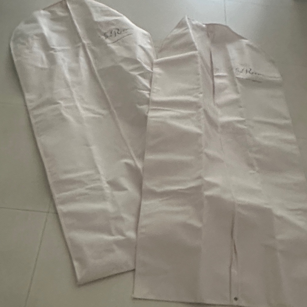 2 Elegant Garment Bags. Extremely long and perfect for dresses.